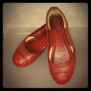 Frye Red Carson Leather Flats